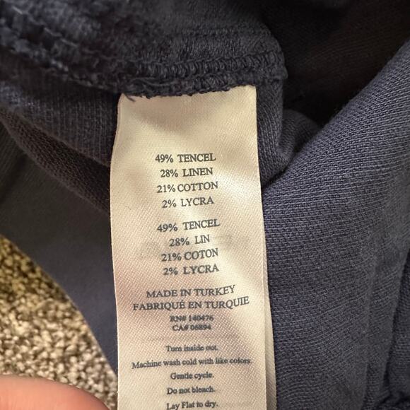 Faherty navy blue pull on linen jogger pants size M - Picture 7 of 12